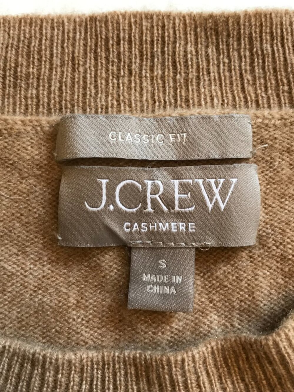 JCrew Classic Cashmere Sweater Womens Small Tan Brown Crew Neck Long Sleeve Knit - Picture 6 of 12